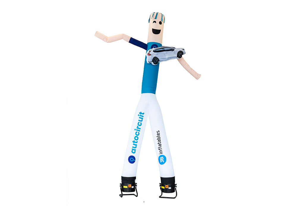 Airdancer Skyman 3D personalizzati Autocircuit con oggetti 3D intercambiabili presso JB Gonfiabili Italia. Pupazzi gonfiabili promozionali realizzati in tutte le forme e dimensioni su JB Gonfiabili Italia